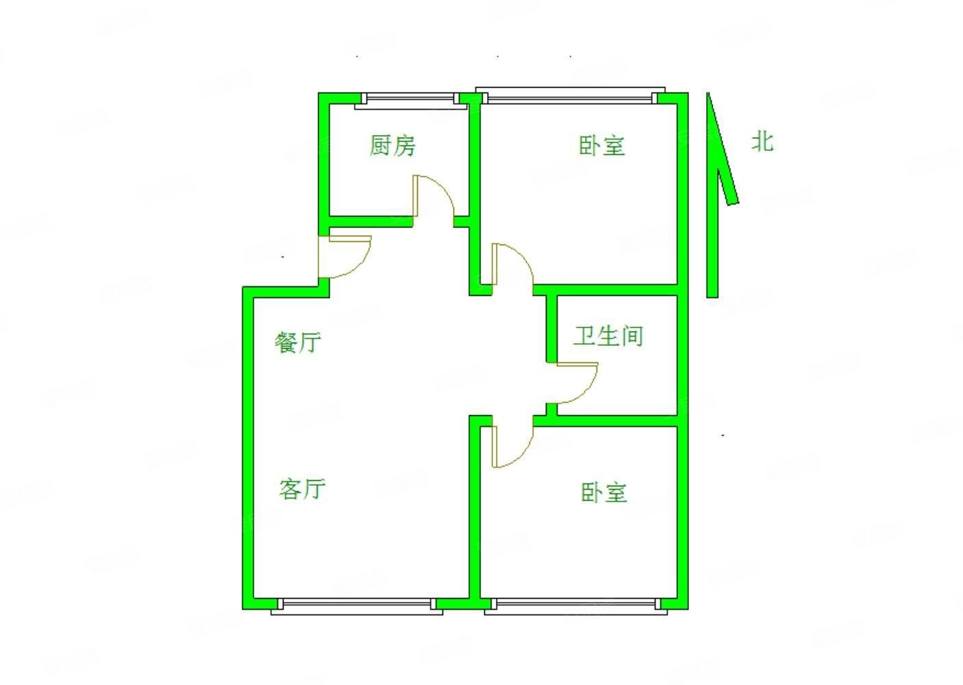 海棠苑南区2室2厅1卫85.77㎡南北89万