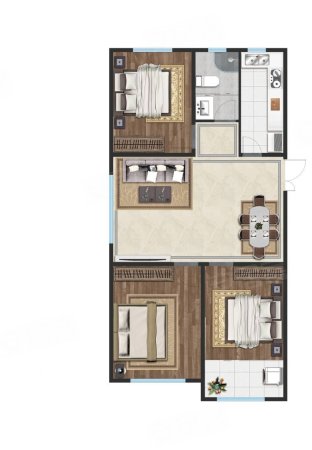 华安东方名郡3室2厅1卫115㎡南北75万