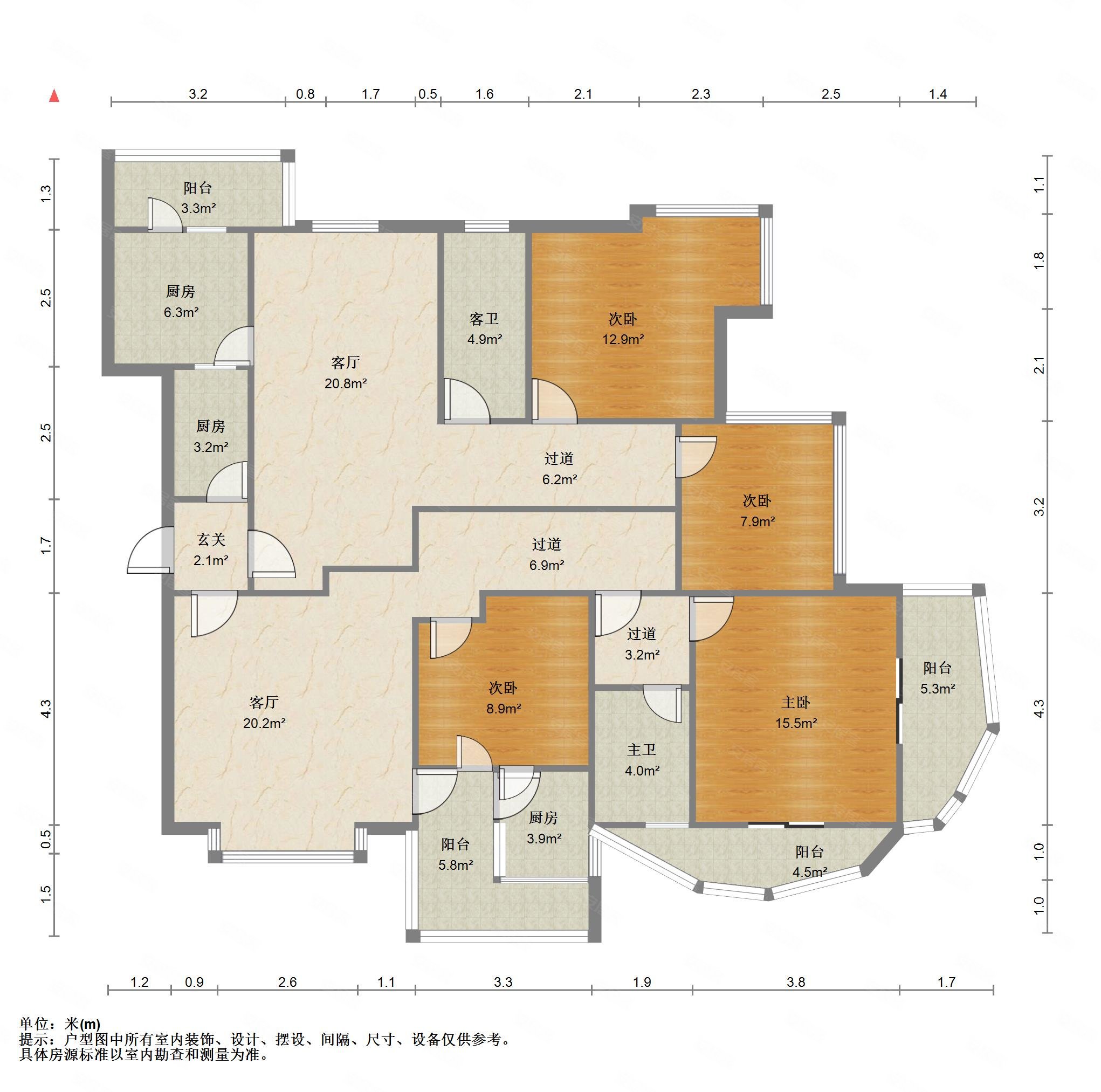朝南4室2厅博雅苑电梯房简单装修楼层好视野无遮挡