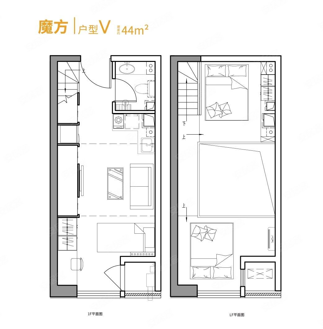 东都时代商务中心一区1室2厅1卫44㎡南北28万