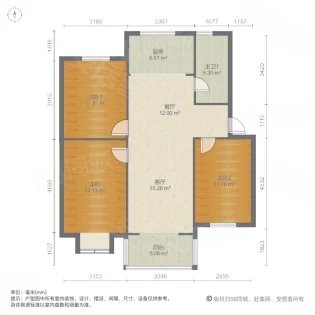 万科花园3室2厅2卫125㎡南北188万