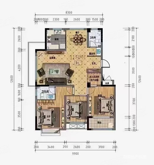 龙泽苑一楼带大院132平三室精装直降到658万
