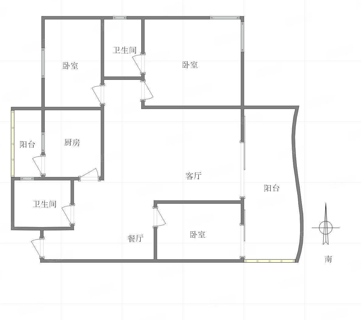 丽锦雅舍(二期)3室2厅2卫130㎡南北103万