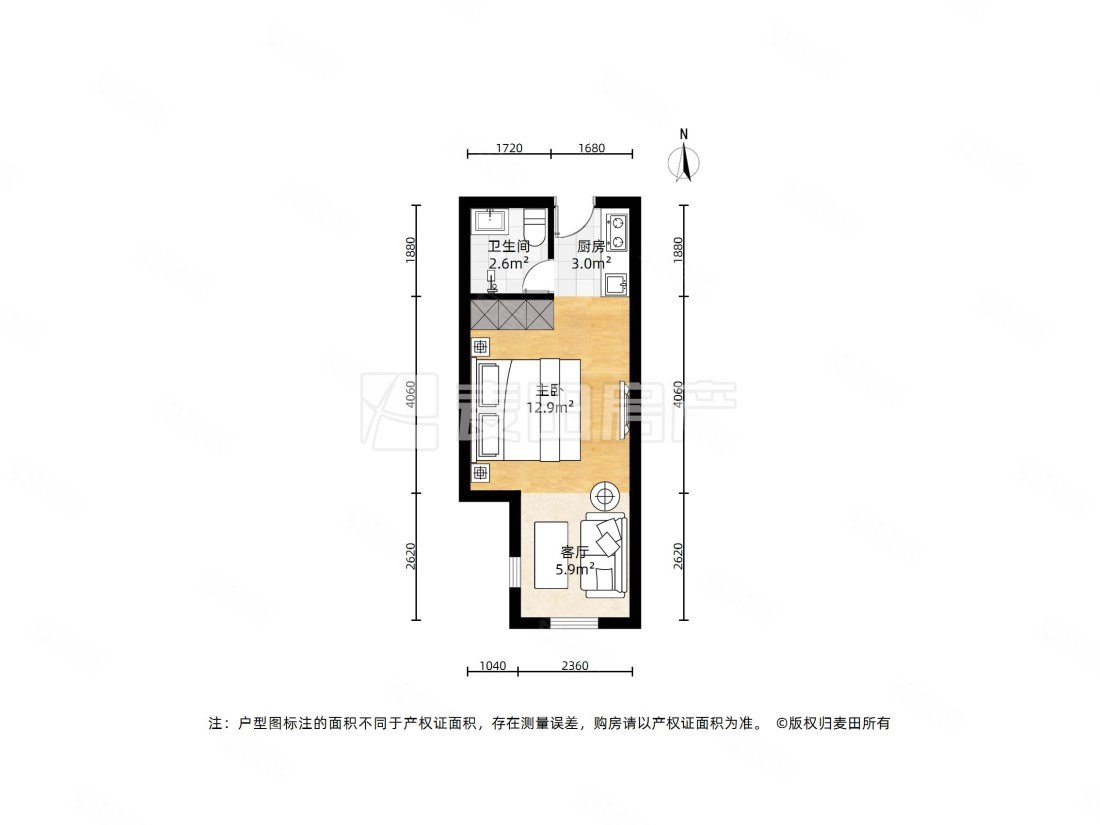 正祥学林丰茂1室1厅1卫31.25㎡东37万