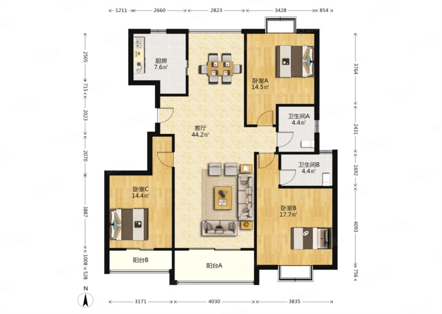 送车位三水萧林精装修飞机带翅膀户型拎包入住超好楼层