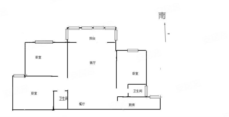 桂都明居3室2厅2卫120㎡南北45万