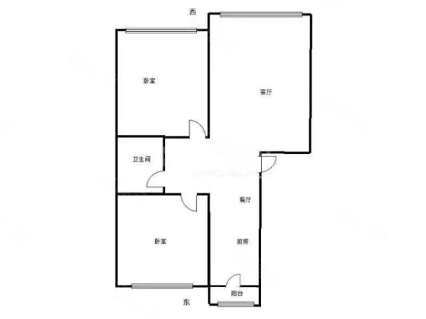 建安国际2室1厅1卫103.6㎡南北68万