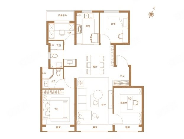 中建长安麓府家园(7号院)3室2厅2卫105㎡南北480万