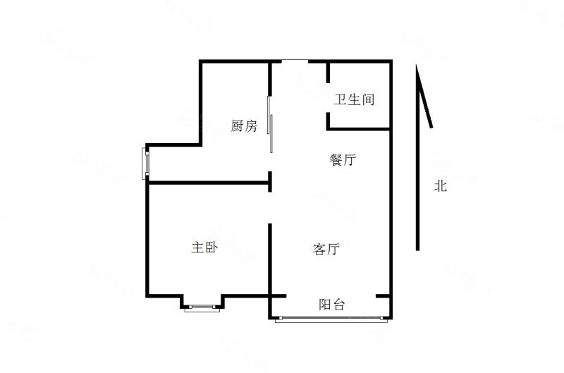 香邑溪谷玫瑰园1室1厅1卫71㎡南47万