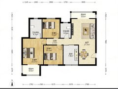 武汉黄陂武湖翰林雅居 3室2厅2卫出租房源真实图片