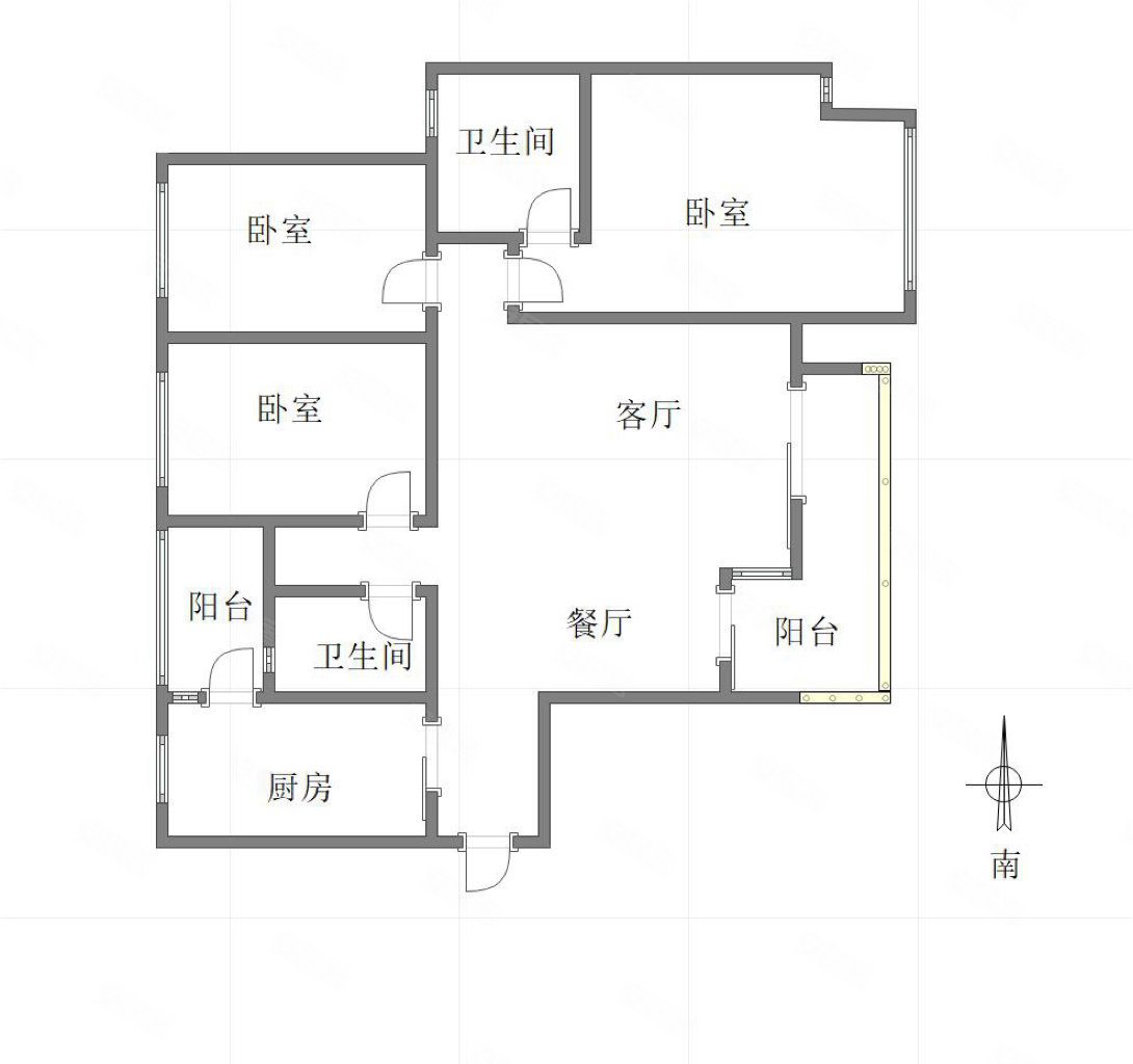 学府大道山宅3室2厅2卫130㎡南北110万