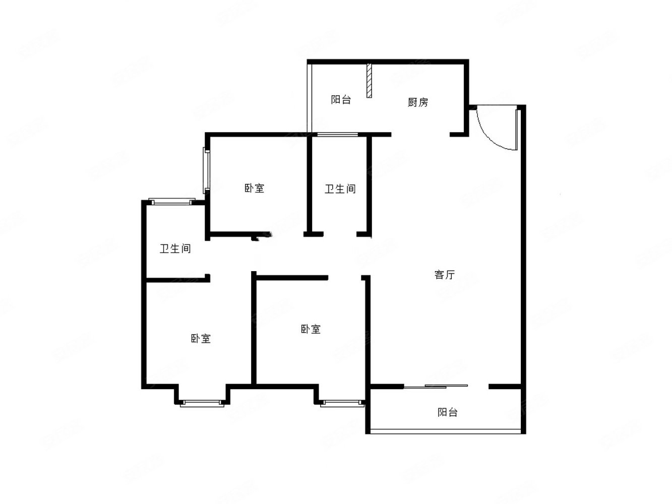 蓝润泷门云邸3室2厅2卫87.76㎡西北89.8万