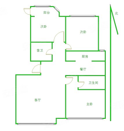 帝景苑3室2厅2卫133㎡南北118万