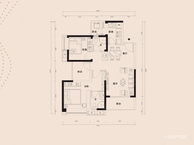 半山悦海花园3室2厅2卫89.98㎡南467.89万