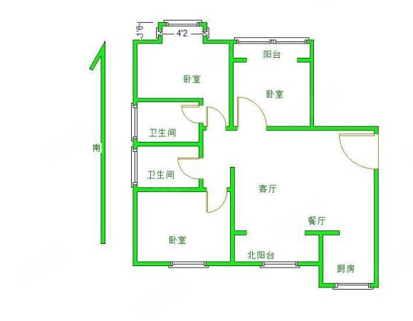 容金国际3室2厅2卫118㎡南北73.8万