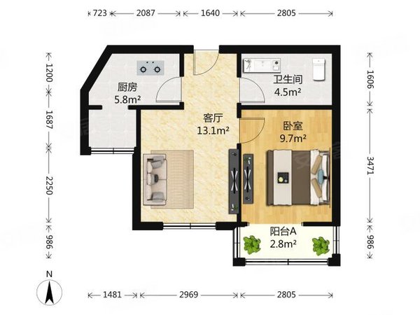 苏州工业园车坊东方文荟苑一二区东方文荟苑 酒店式公寓一室 智能家居