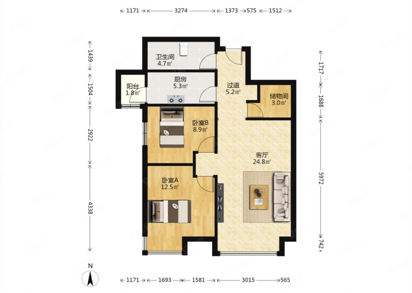 地铁口 价格可谈,富力城(南区)二手房,123万,2室2厅,1卫,89平米-西安