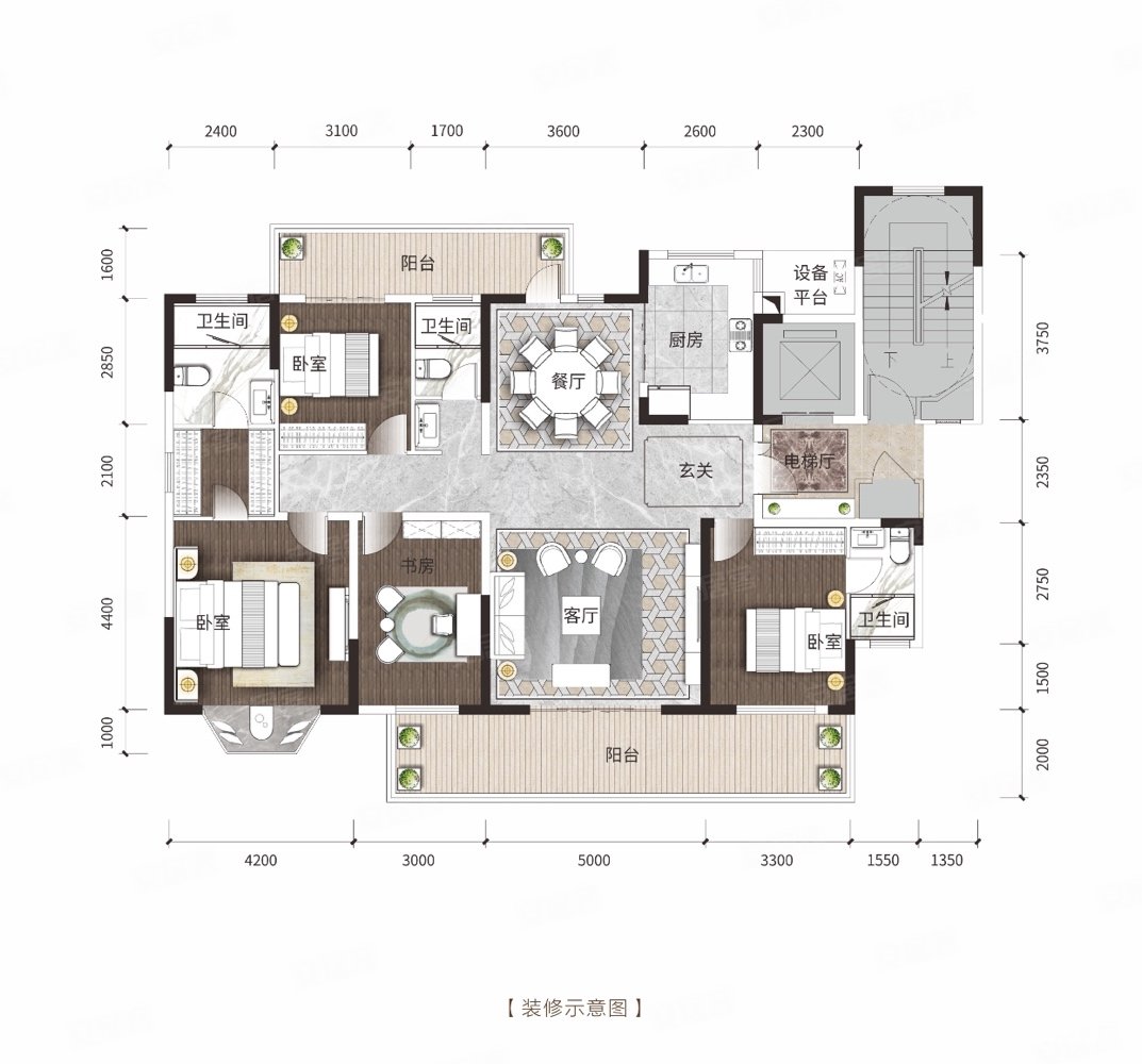 东盟商务区,南宁三中(大唐臻观)一梯一户大平层,送车位