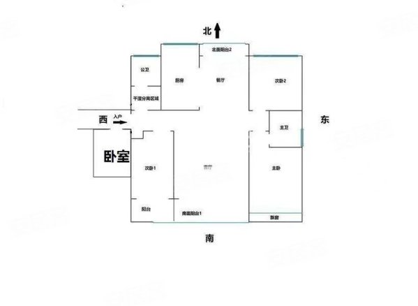 金星小区4室2厅2卫127㎡南北65.7万