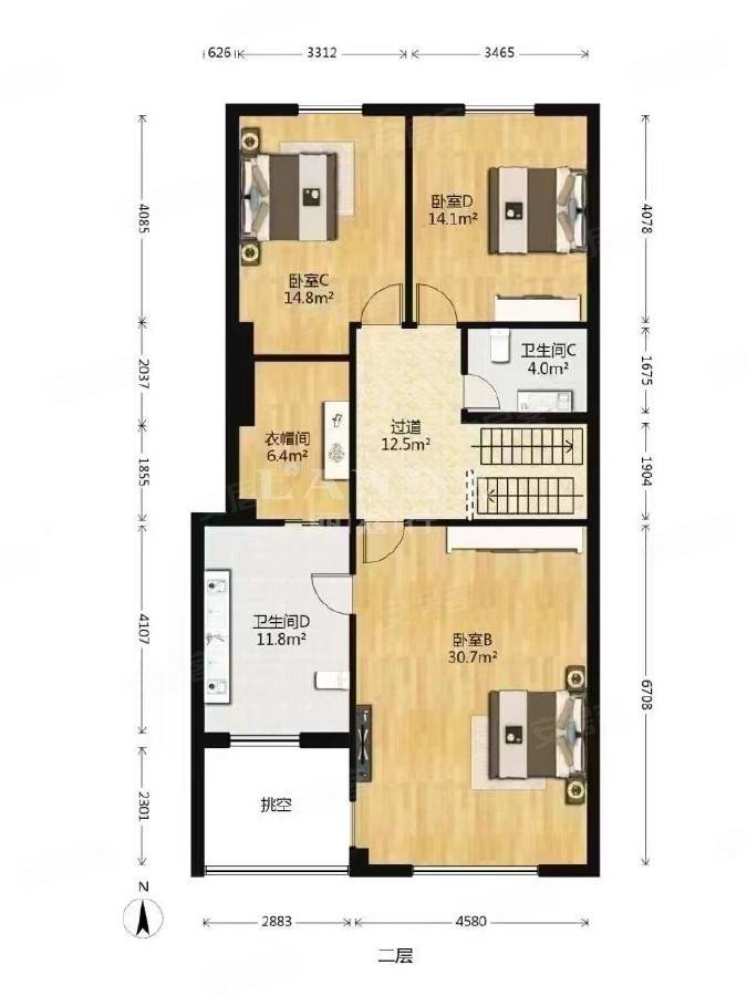亚运新新家园4室2厅3卫253.5㎡南2200万