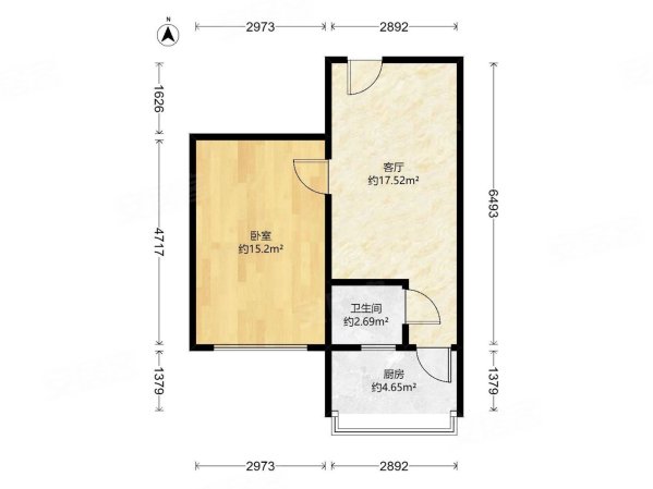 新苑小区(南区)1室1厅1卫59.2㎡南49万