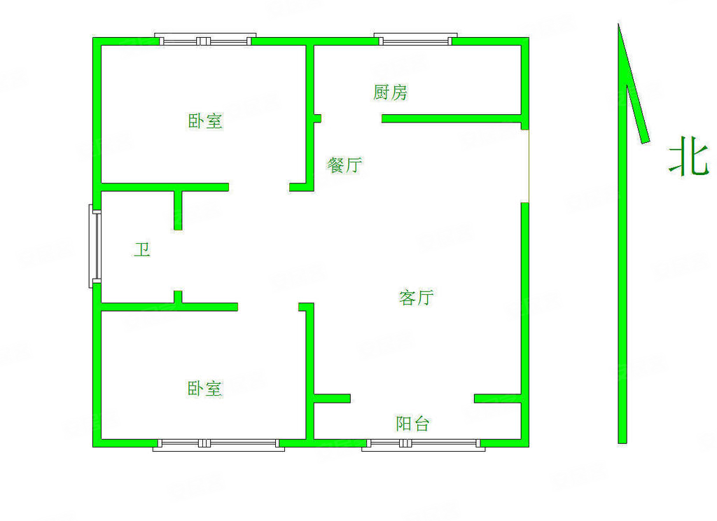 城投伴山居2室2厅1卫92.12㎡南北166万