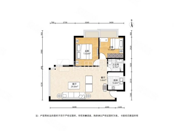 泛华大厦2室2厅1卫88.79㎡西北660万