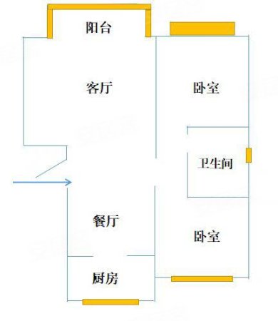 丽苑小区2室1厅1卫87㎡南北26.5万