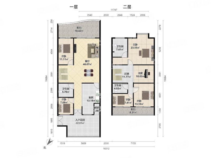蓝郡广场 复式结构 空中花园 独立  花园 南北通透看海景