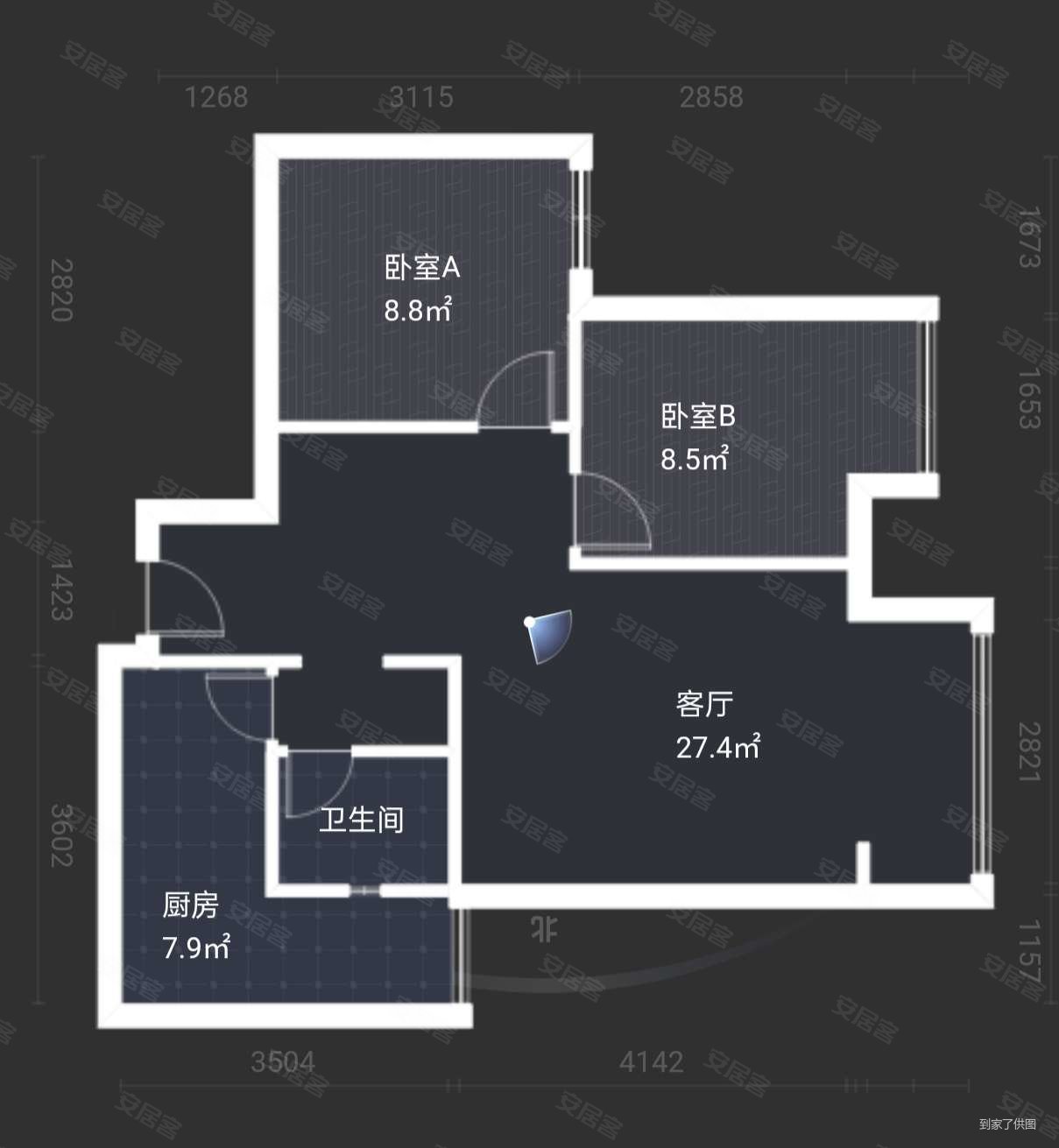 东洪广厦2室2厅1卫70㎡西北110万