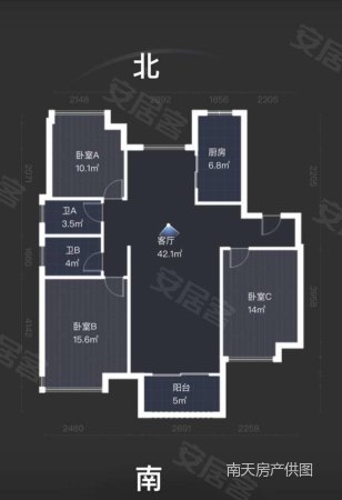 世茂滨江府3室2厅2卫131.39㎡南420万