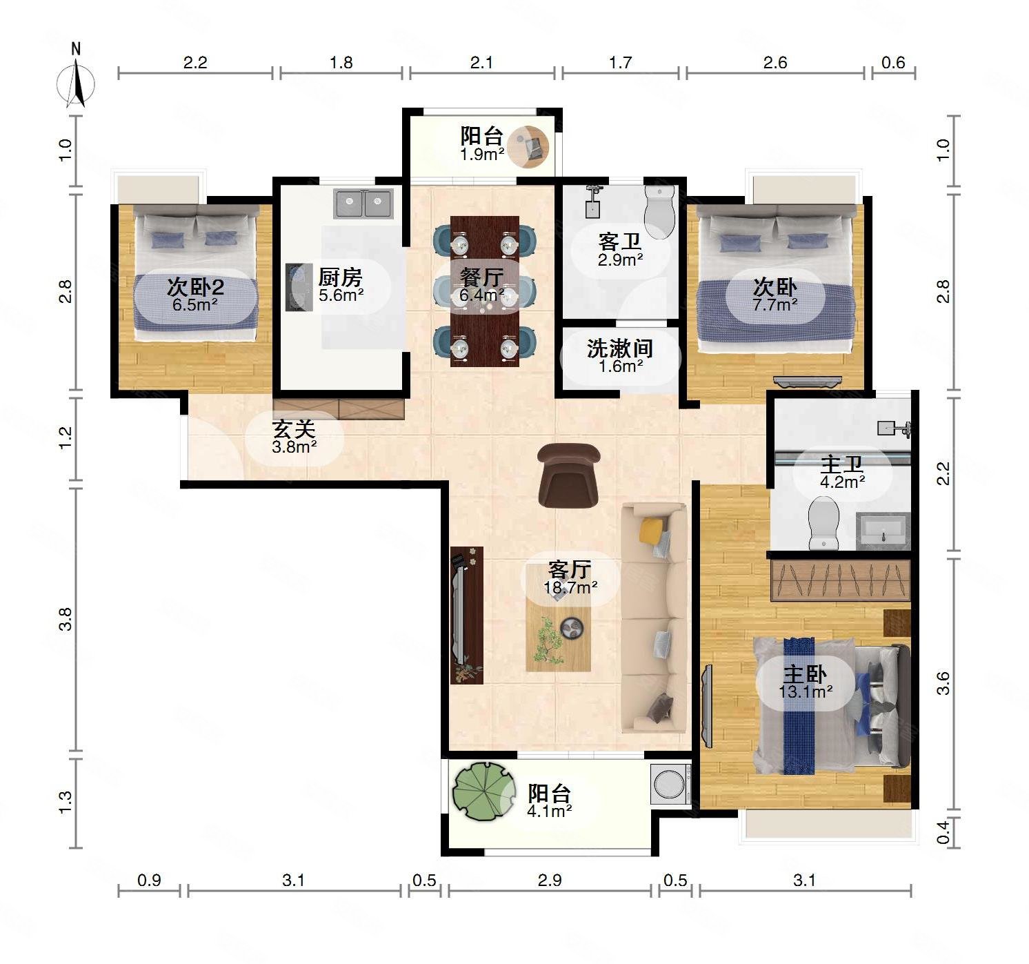 百步亭江南郡双卫格局配套齐全有电梯产权清晰南北通透