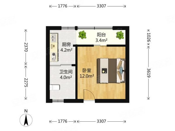 客运中心站旁!精装复式一房一厅!押一付一包物业宽带