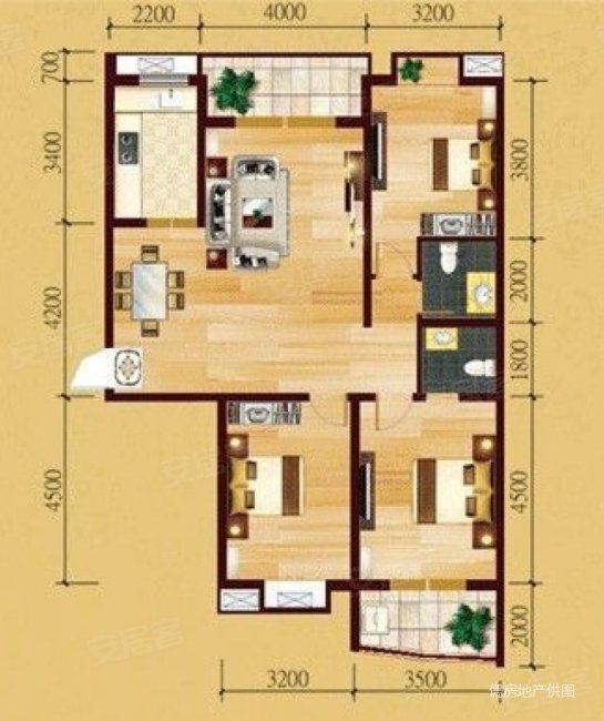 国色天香3室2厅2卫141.6㎡东北91万