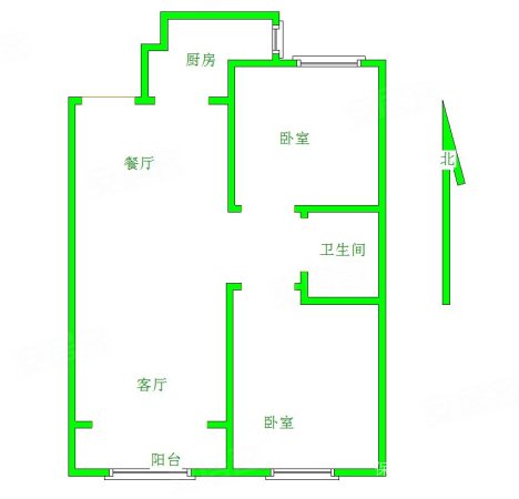 秀兰森活里2室2厅1卫89.9㎡南北110万