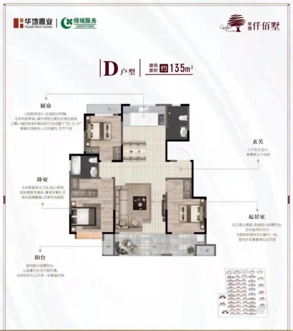 华地仟佰墅4室2厅2卫140㎡南北65万