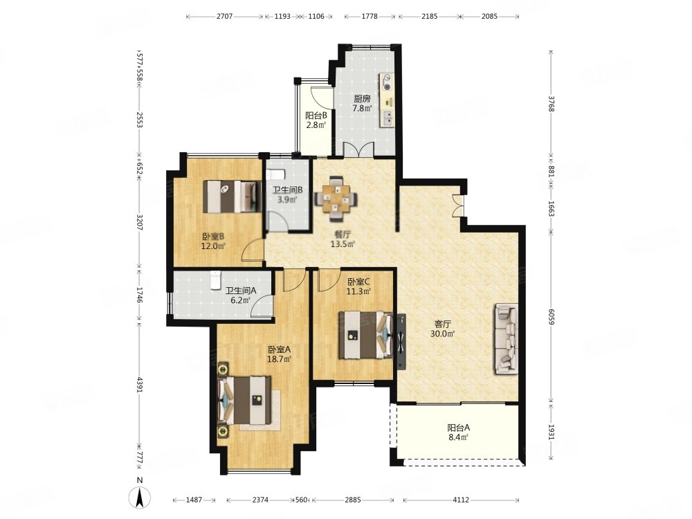 户型 户型图 平面图 1000_750