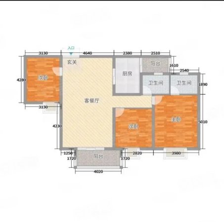 帝豪水榭花都3室2厅2卫132㎡南北108.8万