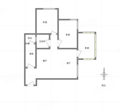 瑞兆蔚蓝彼岸3室2厅1卫83㎡南46万