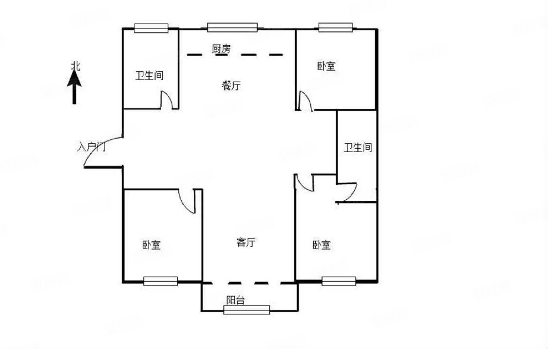 浞河6号3室2厅2卫121㎡南北57万