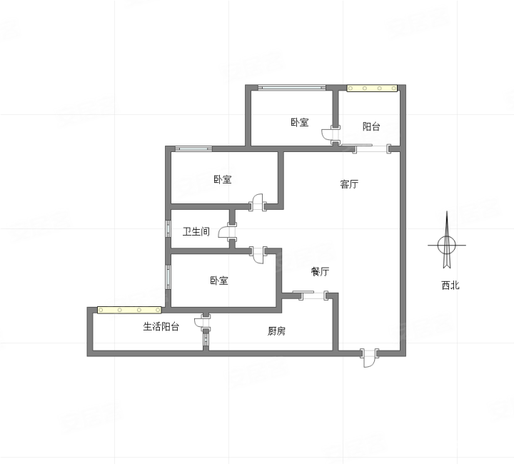 船舶云湖绿岛3室2厅1卫85㎡南北75万