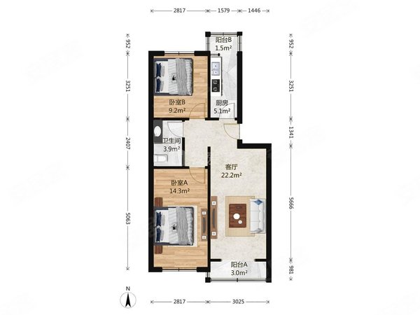 北京丰台草桥草桥欣园三区草桥地铁1019号线 草桥欣园三区2室1厅出租
