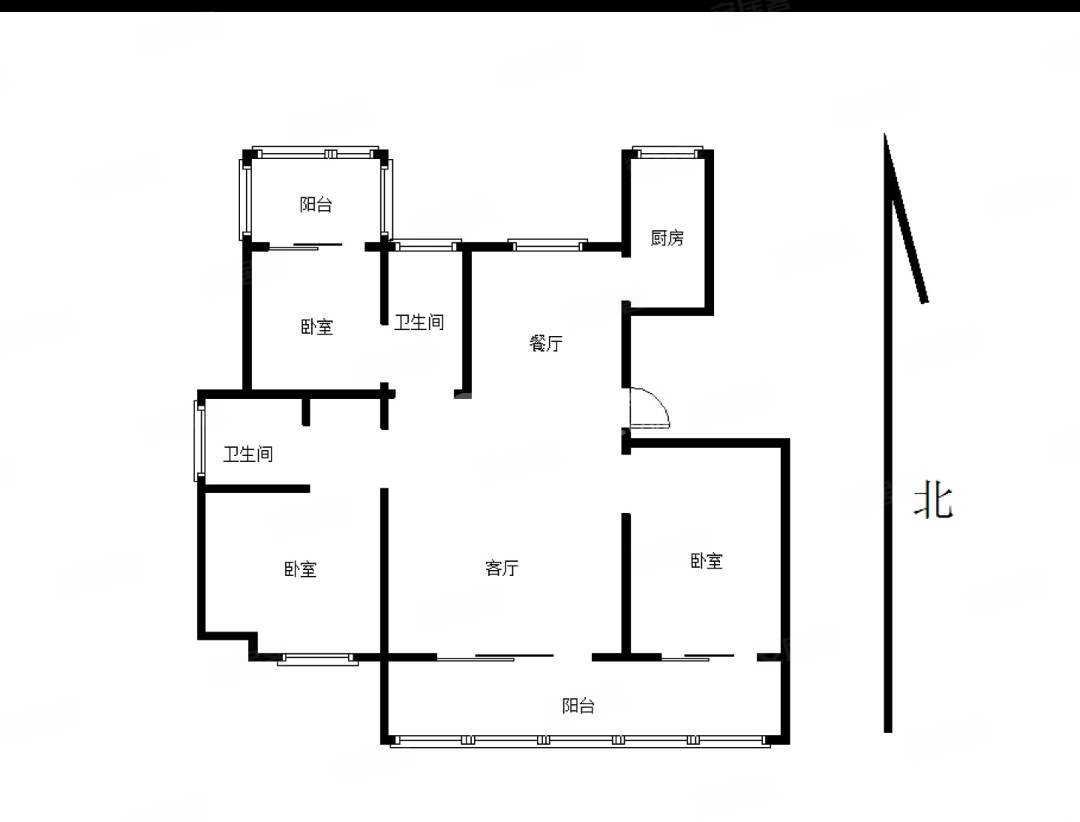 玖玺台3室2厅2卫138㎡南北83万