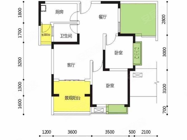 汇东星城 3室2厅1卫 电梯房 精装修82平米,江南租房-南宁58安居客