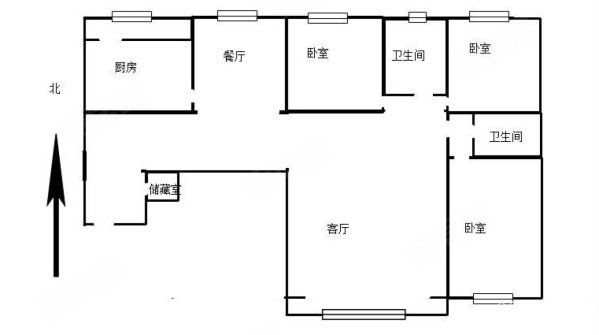 密东广场3室2厅2卫146.3㎡南北389万