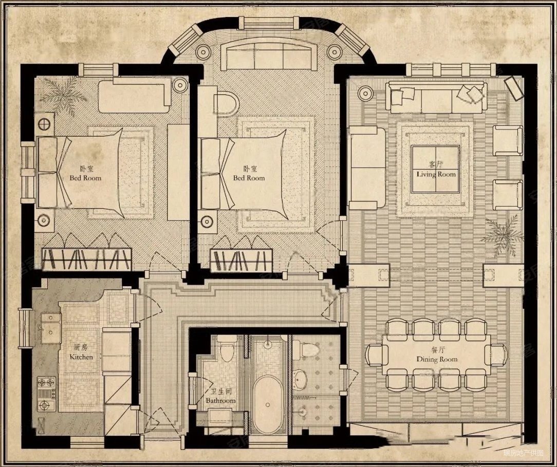 new house丨名噪上海滩,黑石公寓.三开间,高租约.
