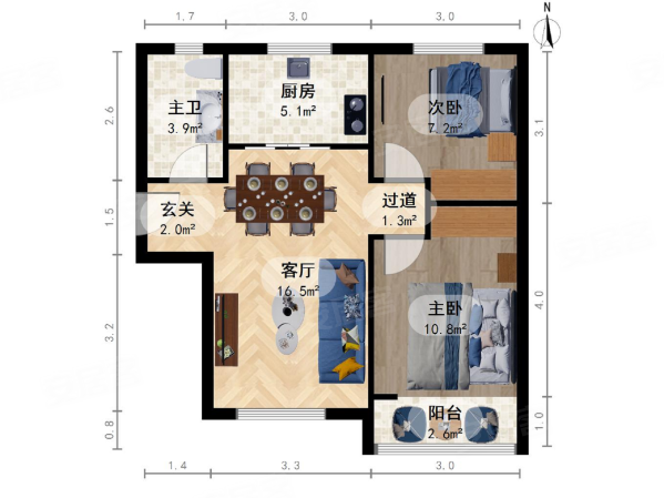 荣乐园南北通透大h户型中间楼层总价合适随时可看房