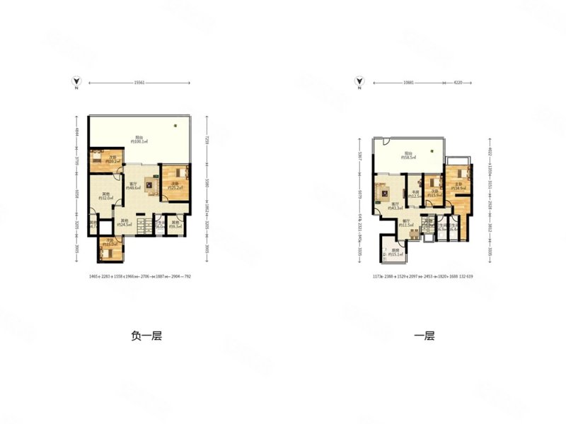 绿景大公馆 小高层复式洋房 1梯2户 带100平私加小院
