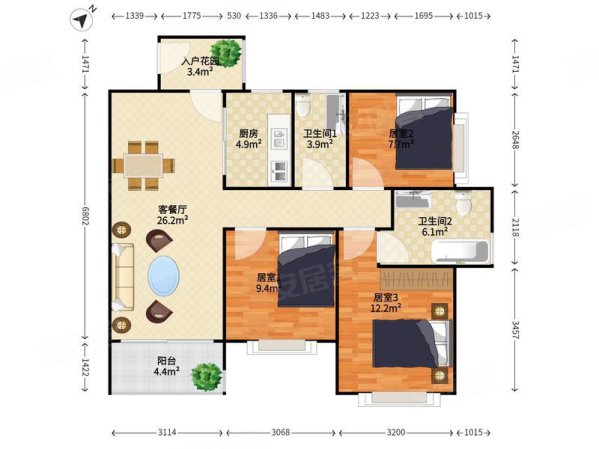 叠翠峰三房两卫,价格可以谈,业主好说话,随时看,满五