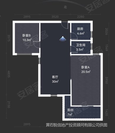 恒泽花语3室2厅1卫98㎡南北66万